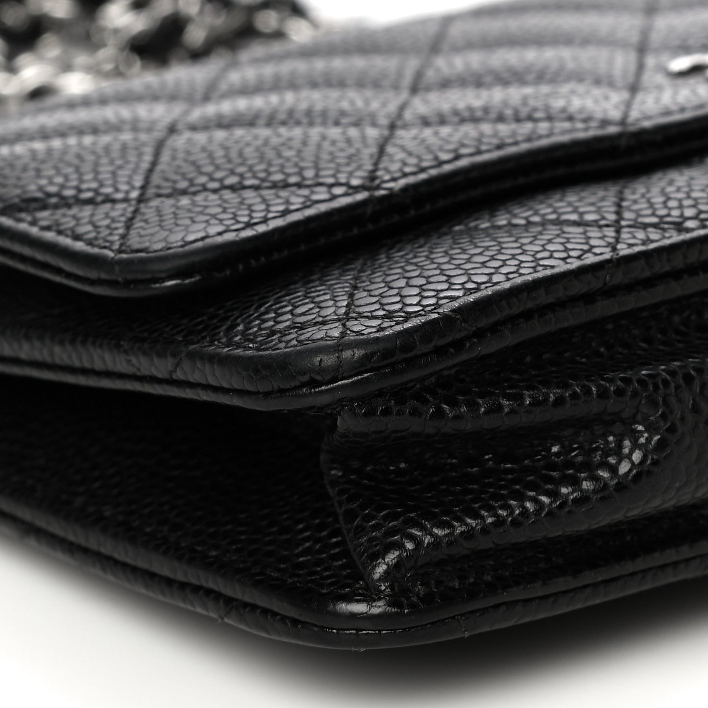 Caviar Quilted Wallet On Chain WOC Black