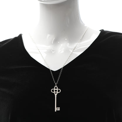 Tiffany Sterling Silver Large Crown Key Pendant Necklace 2 of 5