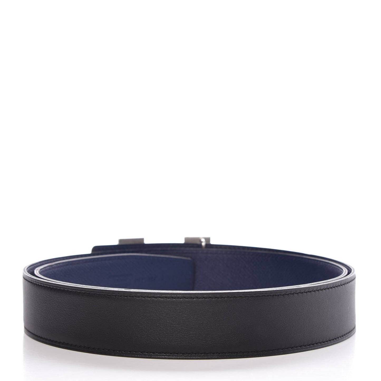 Epsom Swift 32mm Guilloche H Belt 100 Bleu Saphir Black