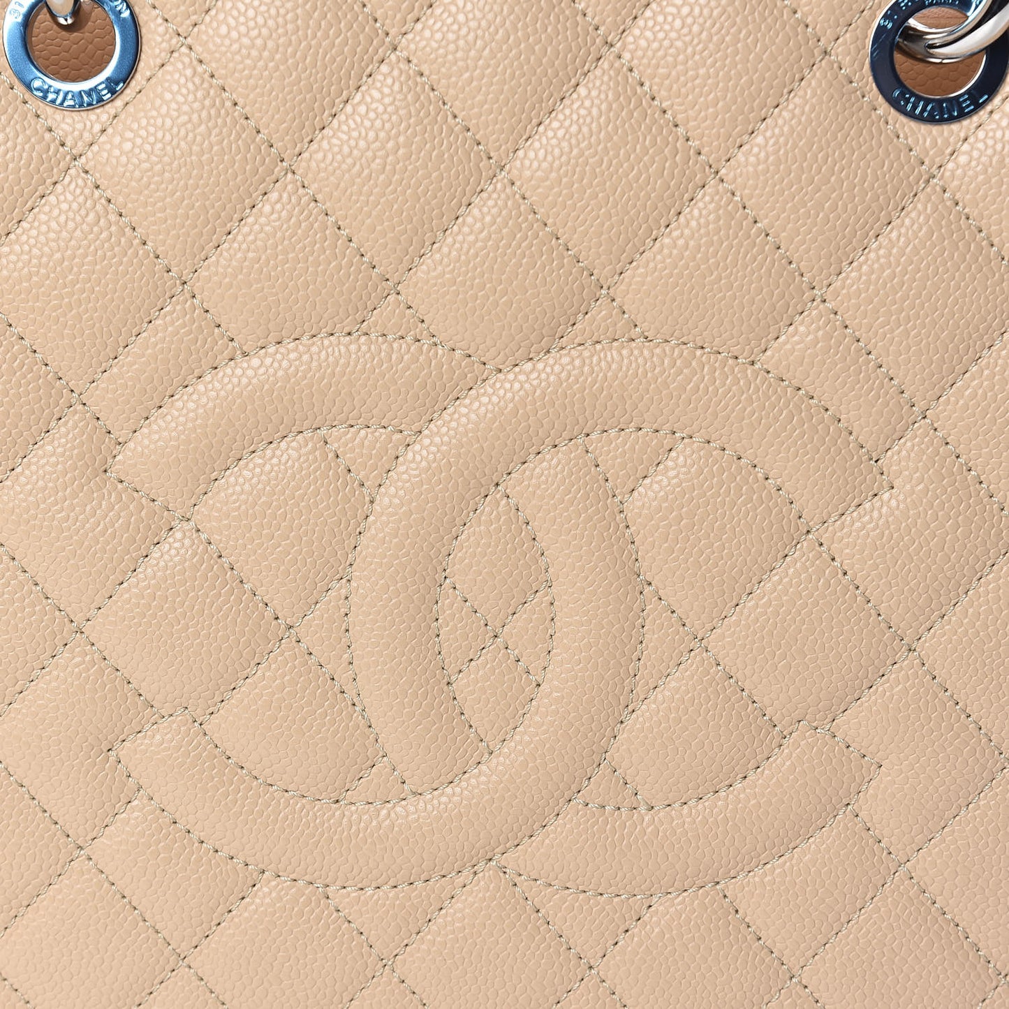 Caviar Quilted Grand Shopping Tote GST Beige Clair