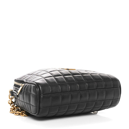 Saint Laurent Lambskin Carre Quilted Cassandre Mini Camera Bag Black 4 of 11