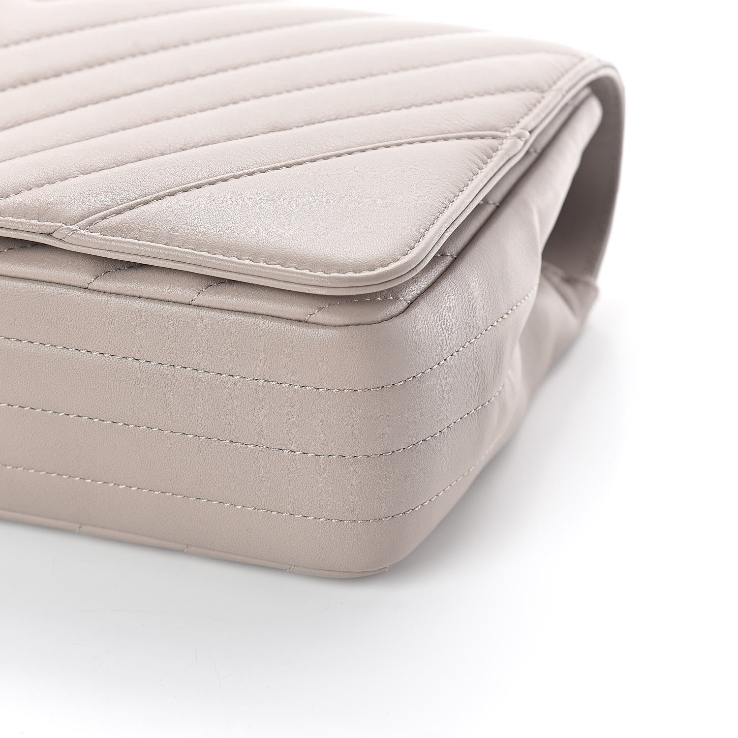 Chanel Calfskin Chevron Quilted Medium Statement Flap Grey 9 of 9