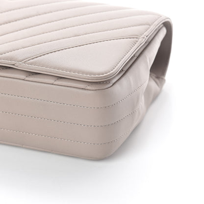 Chanel Calfskin Chevron Quilted Medium Statement Flap Grey 9 of 9