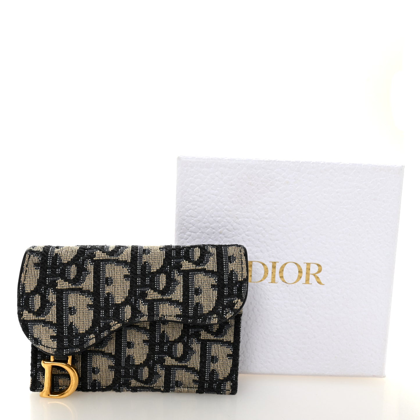 Oblique Saddle Card Holder Blue