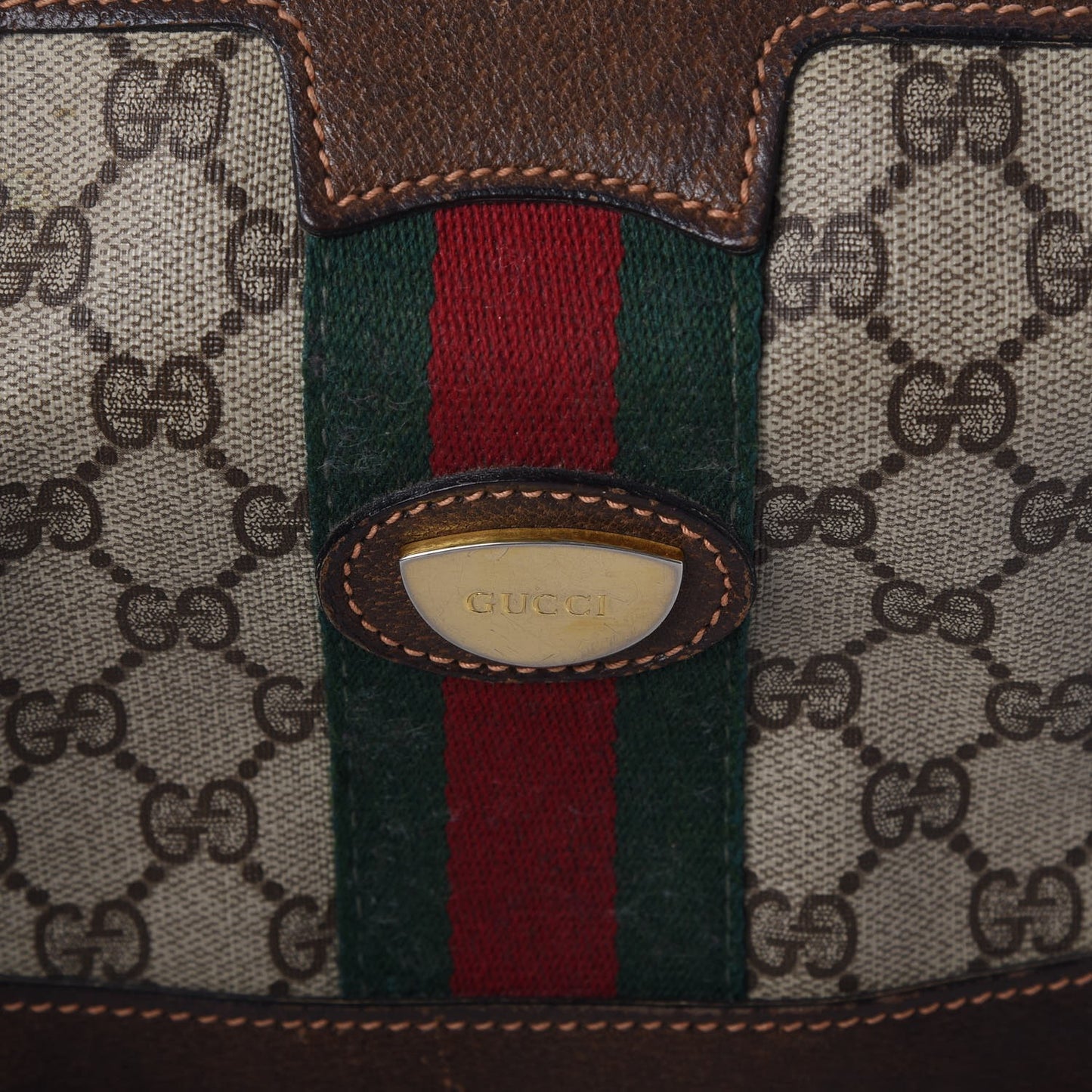 Monogram Web Shoulder Bag Dark Brown