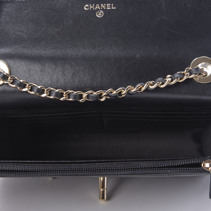 Chanel Lambskin Quilted Trendy CC Wallet On Chain WOC Black 5 of 10