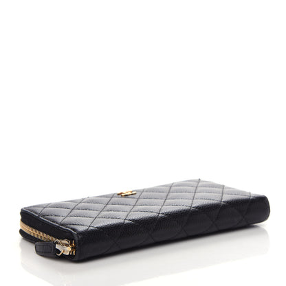 Chanel Caviar Quilted Large Gusset Zip Around Wallet Black 4 of 9