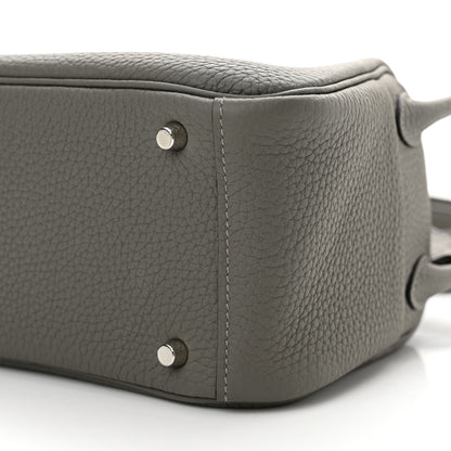 Hermes Taurillon Clemence Mini Lindy 20 Gris Meyer 10 of 11