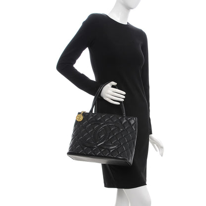 Chanel Caviar Quilted Medallion Tote Black 3 of 15