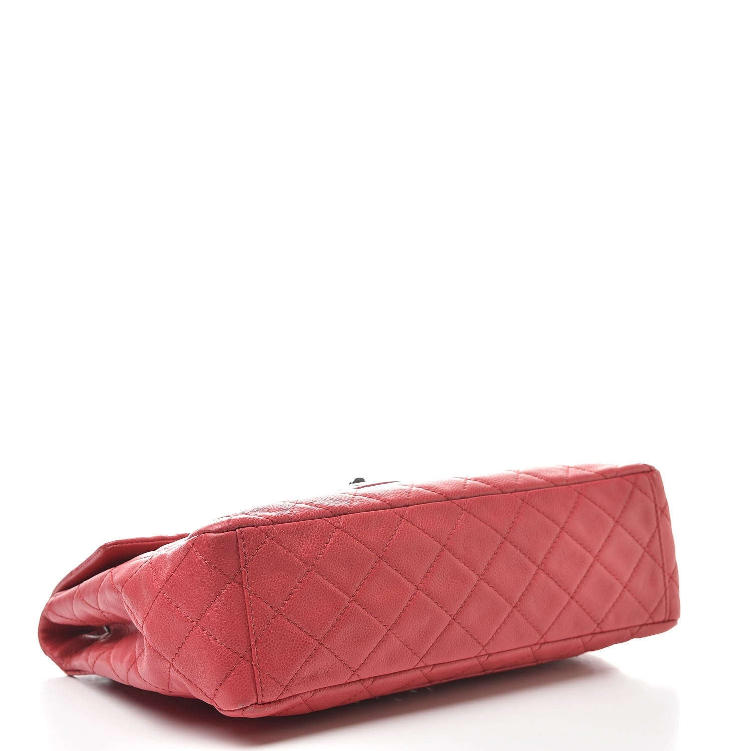 Chanel Washed Caviar Quilted Maxi Single Flap Fuchsia 4 of 13