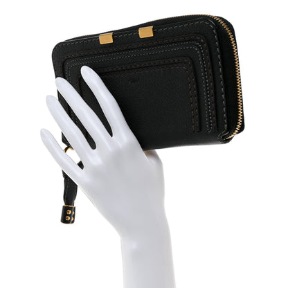 Chloe Grained Calfskin Marcie Long Zip Around Wallet Black 2 of 9