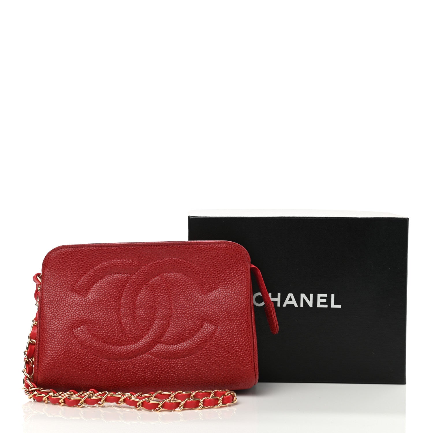Chanel Caviar Timeless CC Wrist Pouch Red 8 of 8