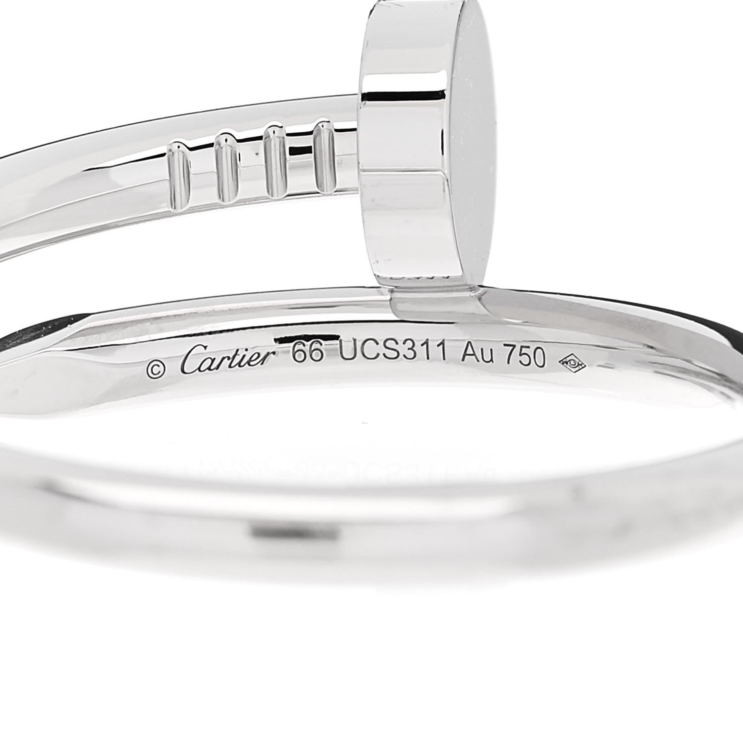 Cartier 18K White Gold Juste Un Clou Ring 66 11.5 4 of 5