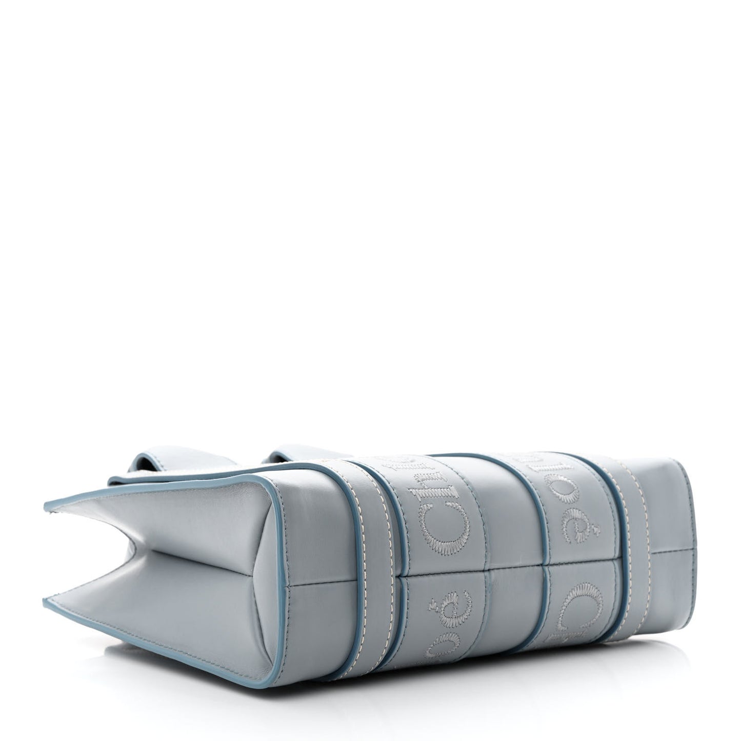 Calfskin Small Woody Tote Storm Blue