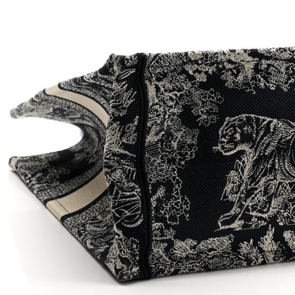 Christian Dior Canvas Embroidered Medium Toile De Jouy Reverse Book Tote Blue 9 of 10