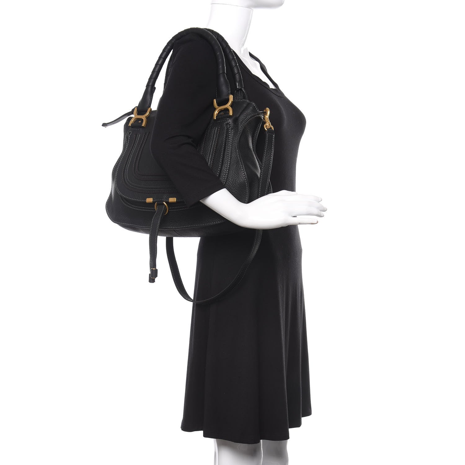 Chloe Calfskin Medium Marcie Satchel Black 3 of 11