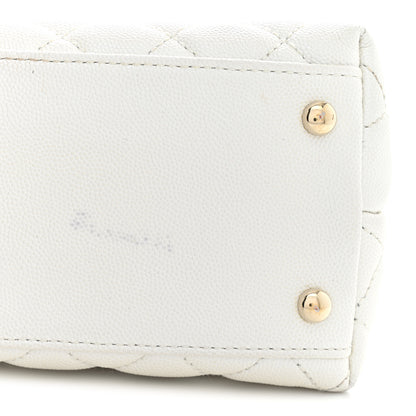 Chanel Iridescent Caviar Quilted Small Coco Handle Flap White 12 of 13