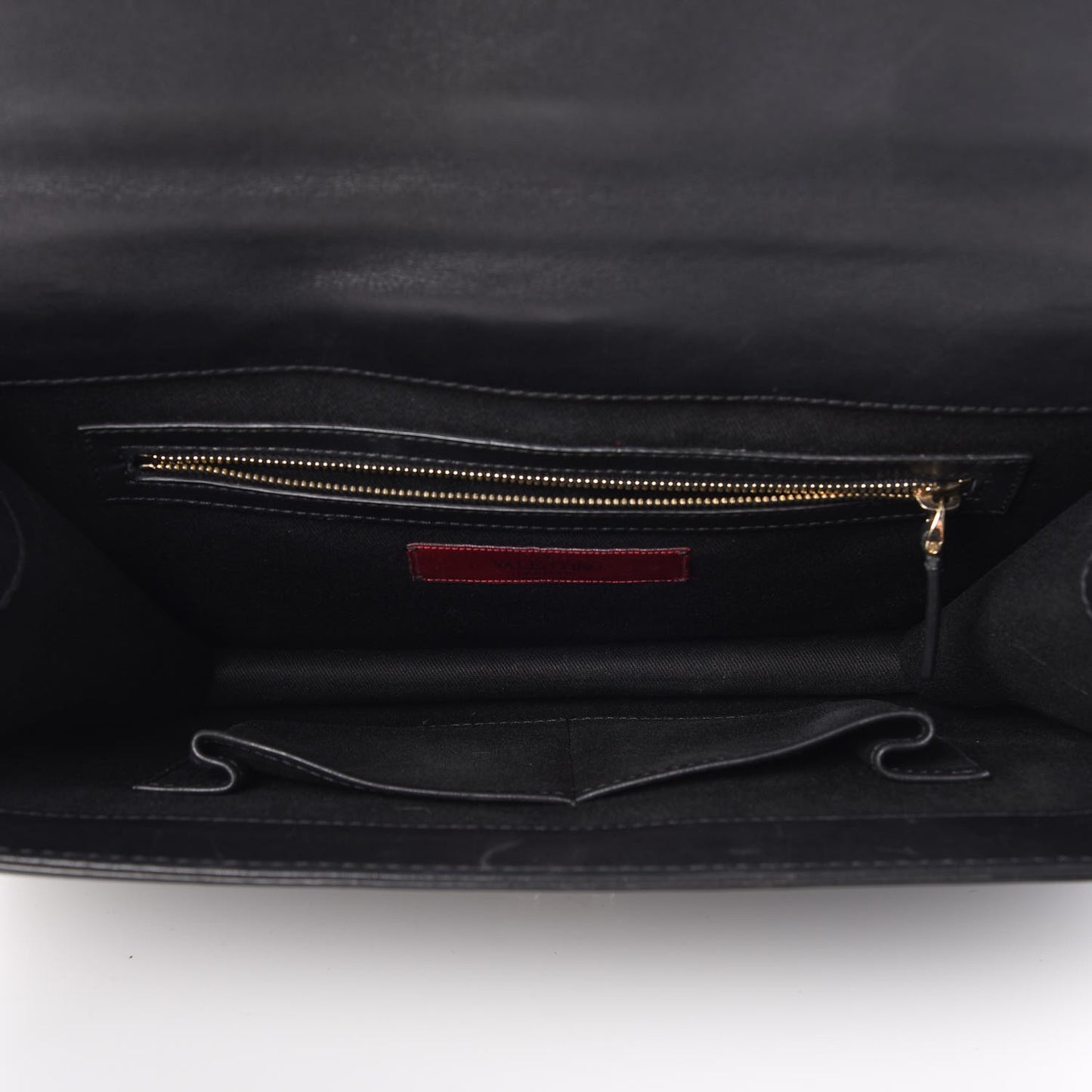 Vitello Large Glam Lock Rockstud Flap Black
