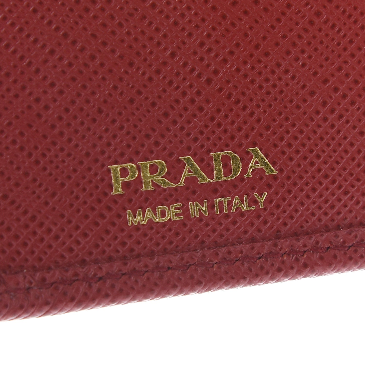 Prada Saffiano Metal Compact Wallet Fuoco 6 of 7