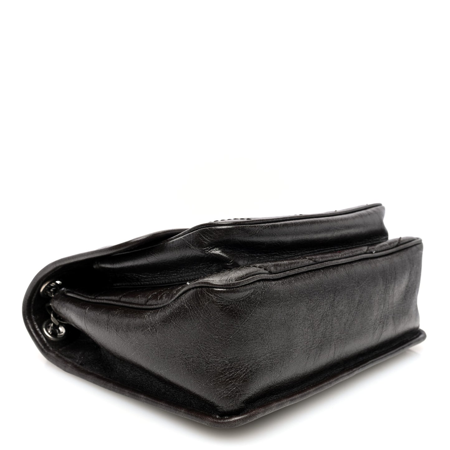 Crinkled Calfskin Matelasse Monogram Medium Niki Chain Satchel Tulip