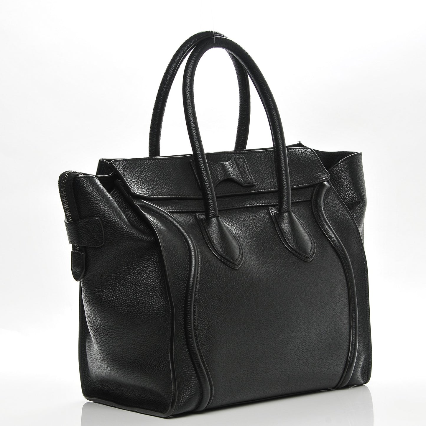 Drummed Calfskin Mini Luggage Black