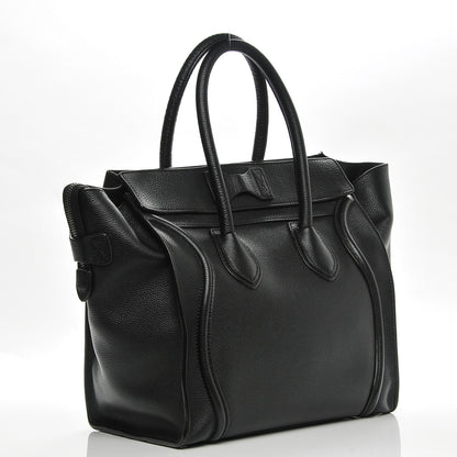 Celine Drummed Calfskin Mini Luggage Black 3 of 6