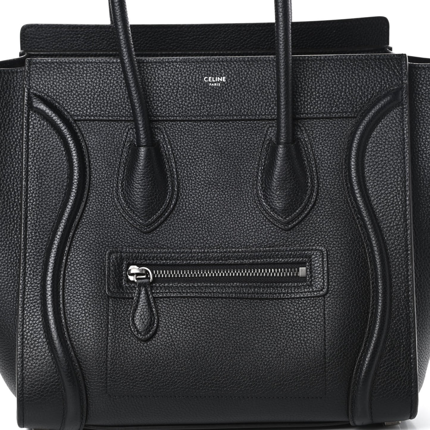 Drummed Calfskin Micro Luggage Black