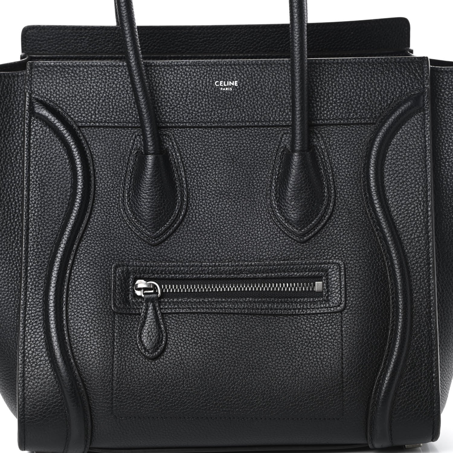 Celine Drummed Calfskin Micro Luggage Black 8 of 15
