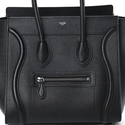 Celine Drummed Calfskin Micro Luggage Black 8 of 15