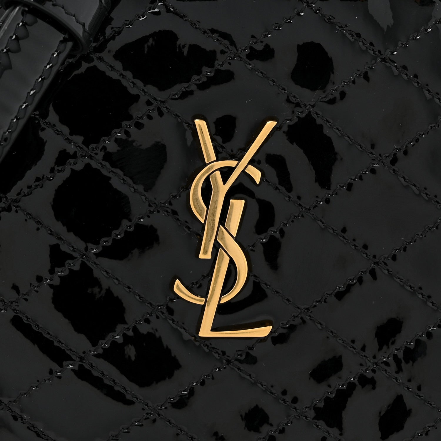 Saint Laurent Lambskin Quilted Gaby Zipped Pouch Black 8 of 11