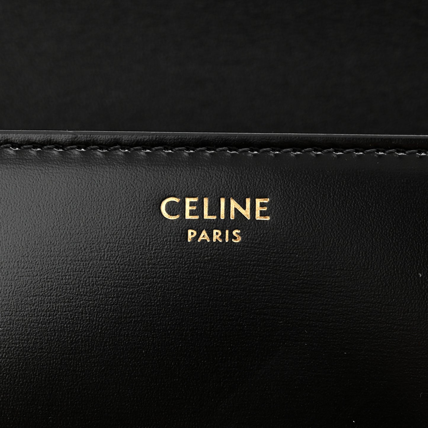 Shiny Calfskin Triomphe Shoulder Bag Black