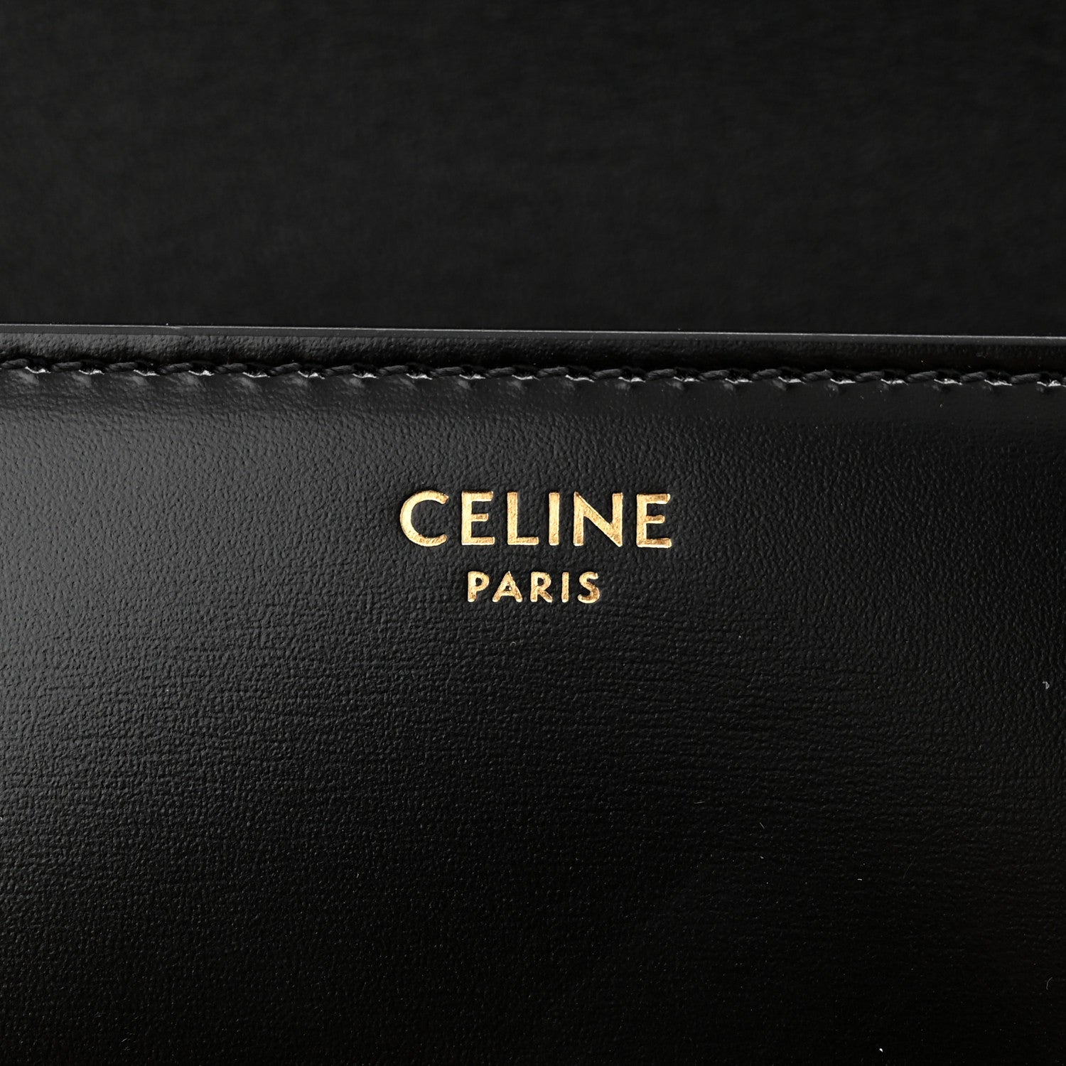 Celine Shiny Calfskin Triomphe Shoulder Bag Black 6 of 10