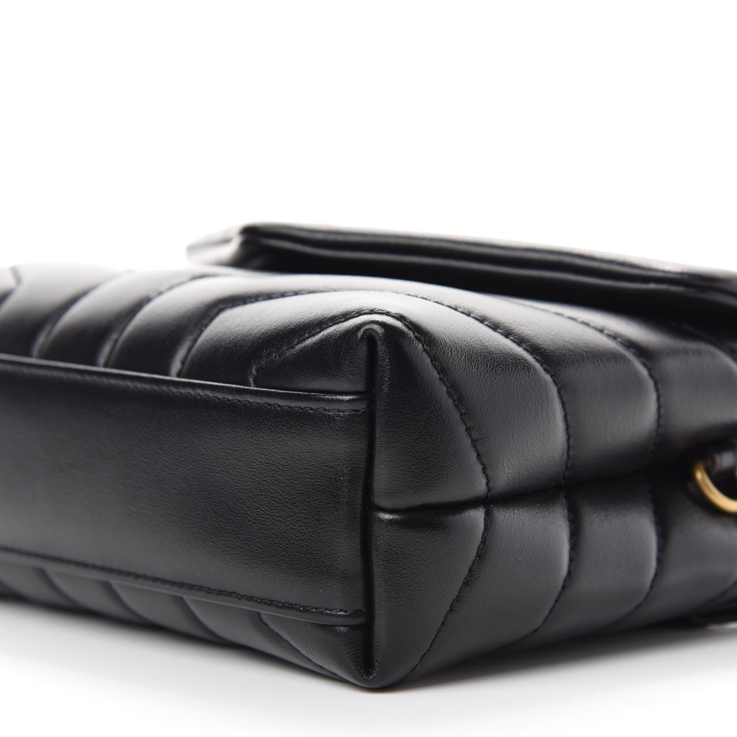 Saint Laurent Calfskin Y Quilted Monogram Toy Loulou Crossbody Bag Black 7 of 12