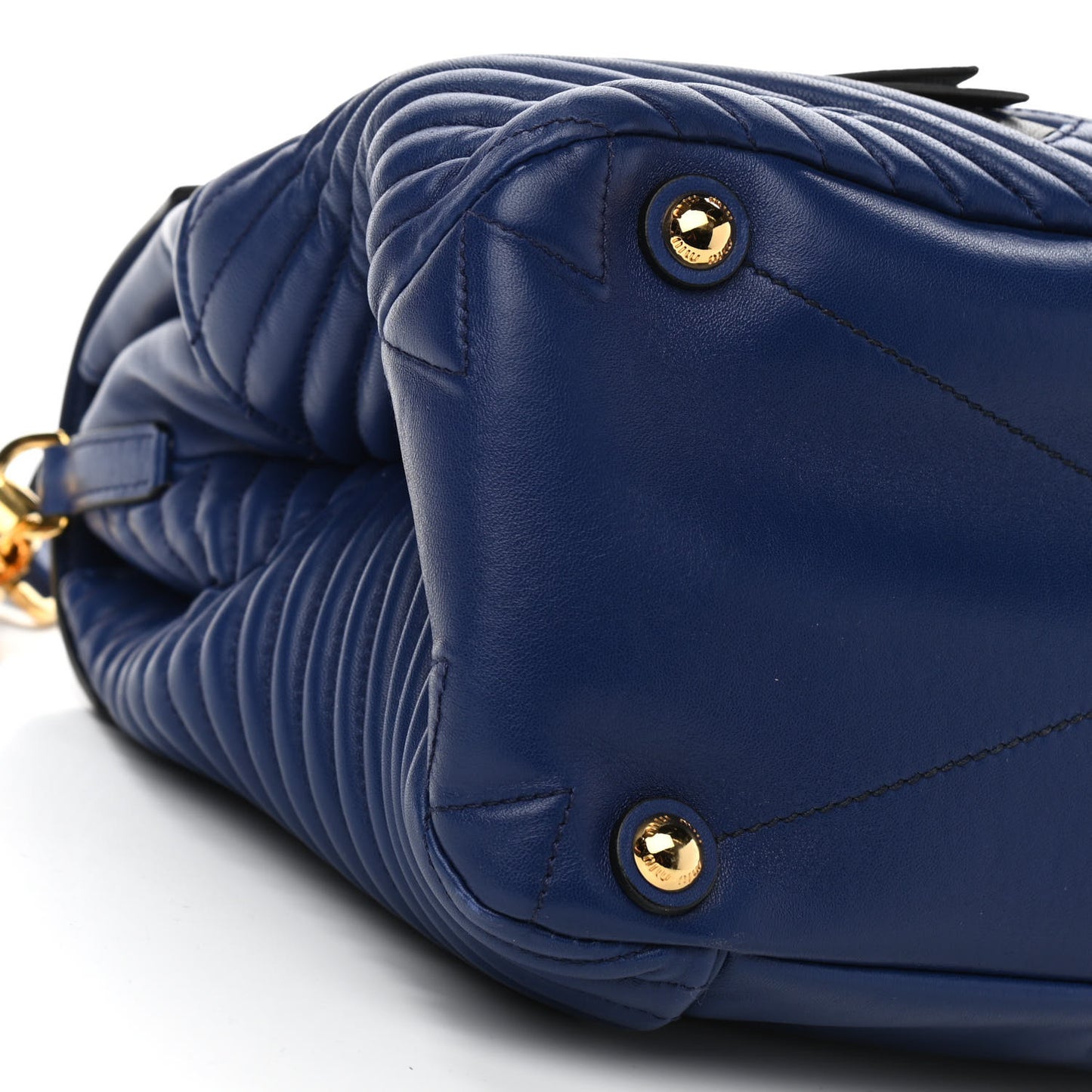 Nappa Matelasse Biker Shoulder Bag Inchiostro