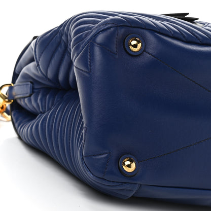 Miu Miu Nappa Matelasse Biker Shoulder Bag Inchiostro 9 of 12