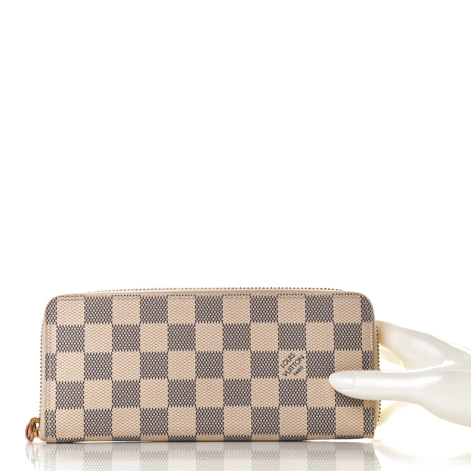 Louis Vuitton Damier Azur Clemence Wallet Rose Ballerine 2 of 10