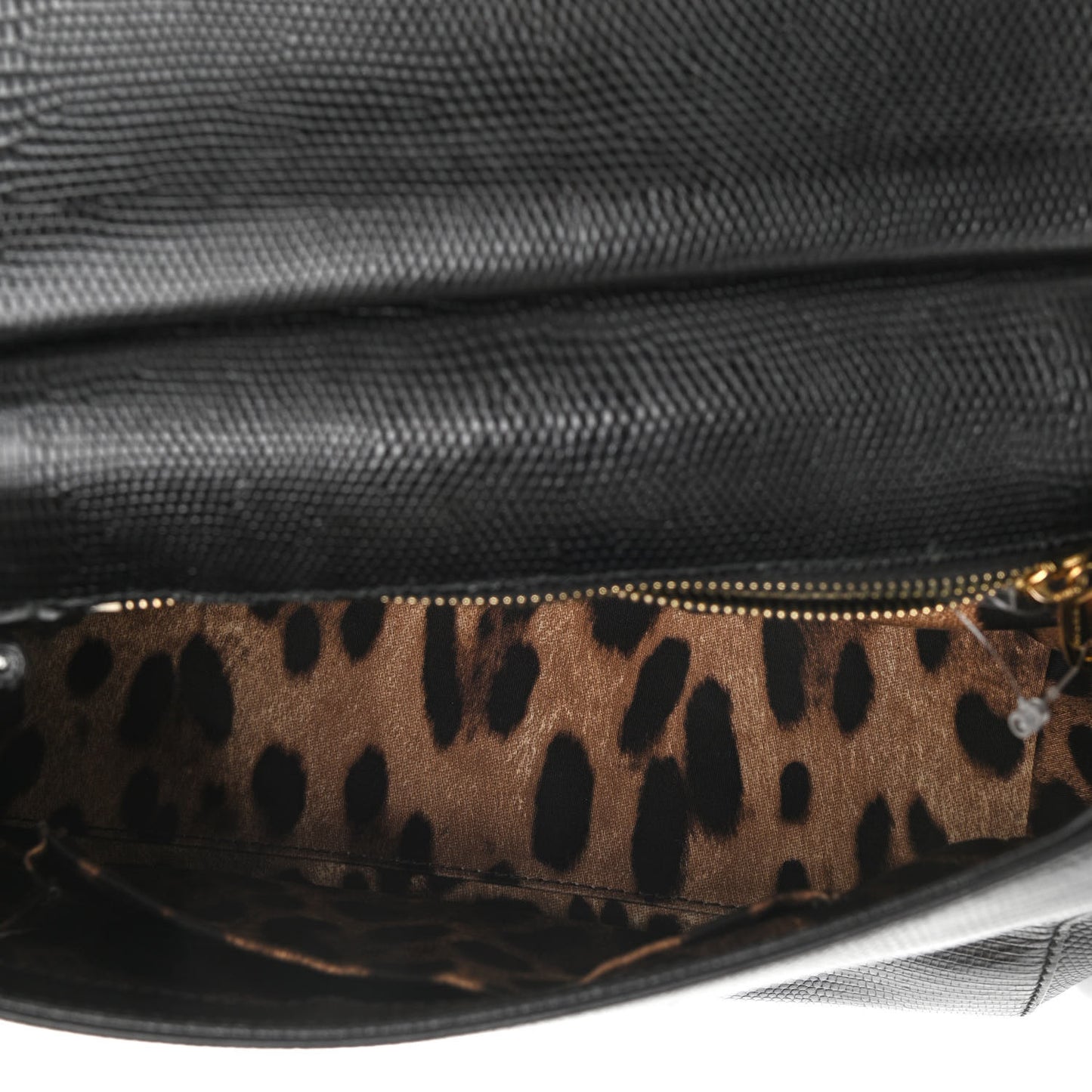 Iguana Calfskin Embossed Medium Miss Sicily Satchel Black