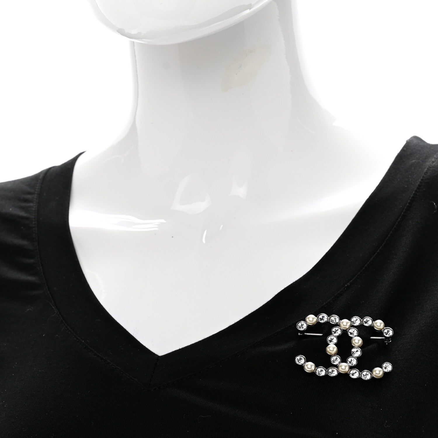 Chanel Pearl Crystal Bright Young Things CC Brooch Silver 2 of 5