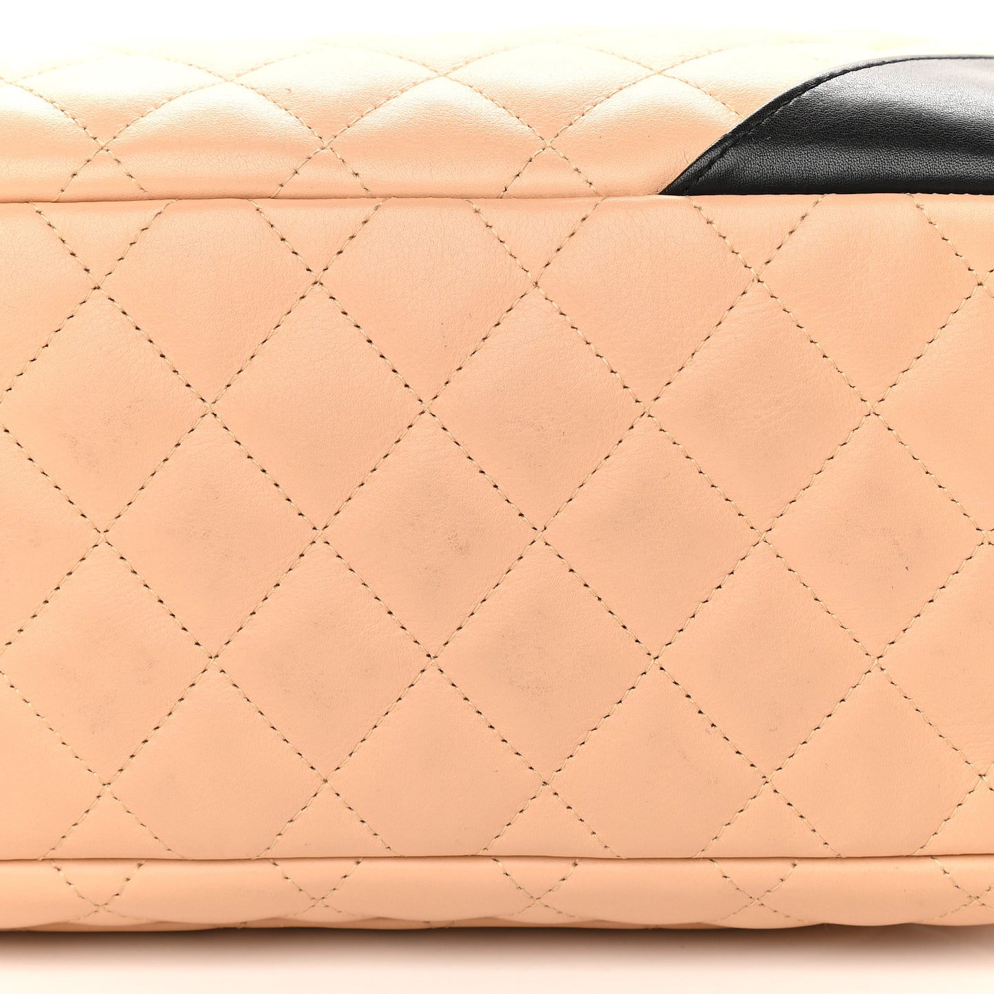 Calfskin Quilted Large Cambon Bowler Beige Black