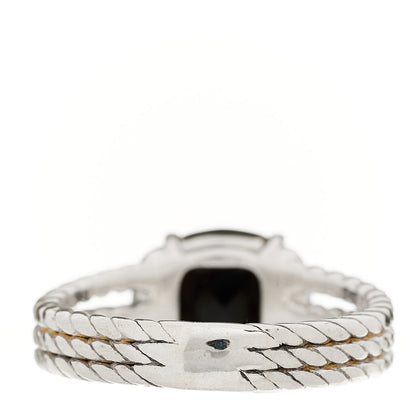 David Yurman Sterling Silver Diamond Black Onyx 10mm Petite Wheaton Ring 58 8.25 3 of 5