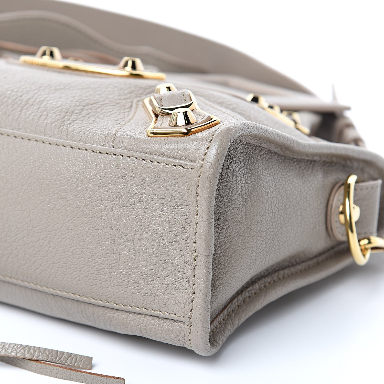 Balenciaga Chevre Gold Metallic Edge Hardware Mini City Beige Dune Argille 9 of 10