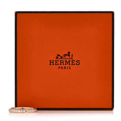Hermes 18K Rose Gold Diamond PM Ever Kelly Wedding Band Ring 49 5 6 of 6