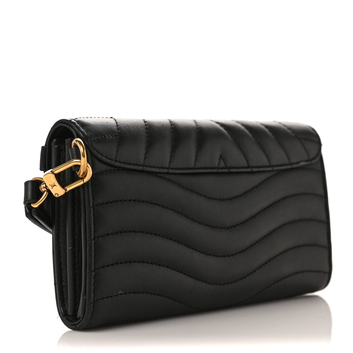 Calfskin New Wave Long Wallet Black