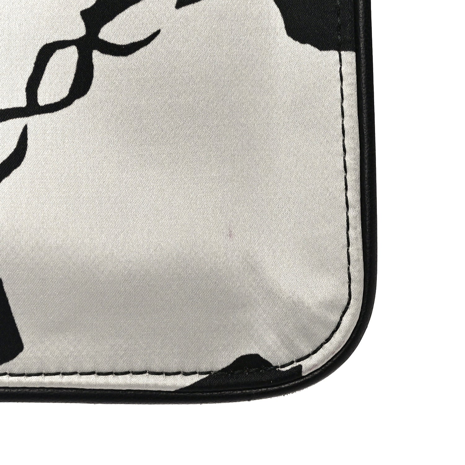 Alexander McQueen Silk Unicorn Print Skull Zip Pouch Black White 12 of 14