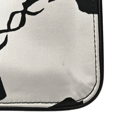 Alexander McQueen Silk Unicorn Print Skull Zip Pouch Black White 12 of 14
