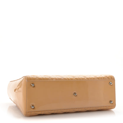 Christian Dior Patent Cannage Large Lady Dior Dark Beige 4 of 9