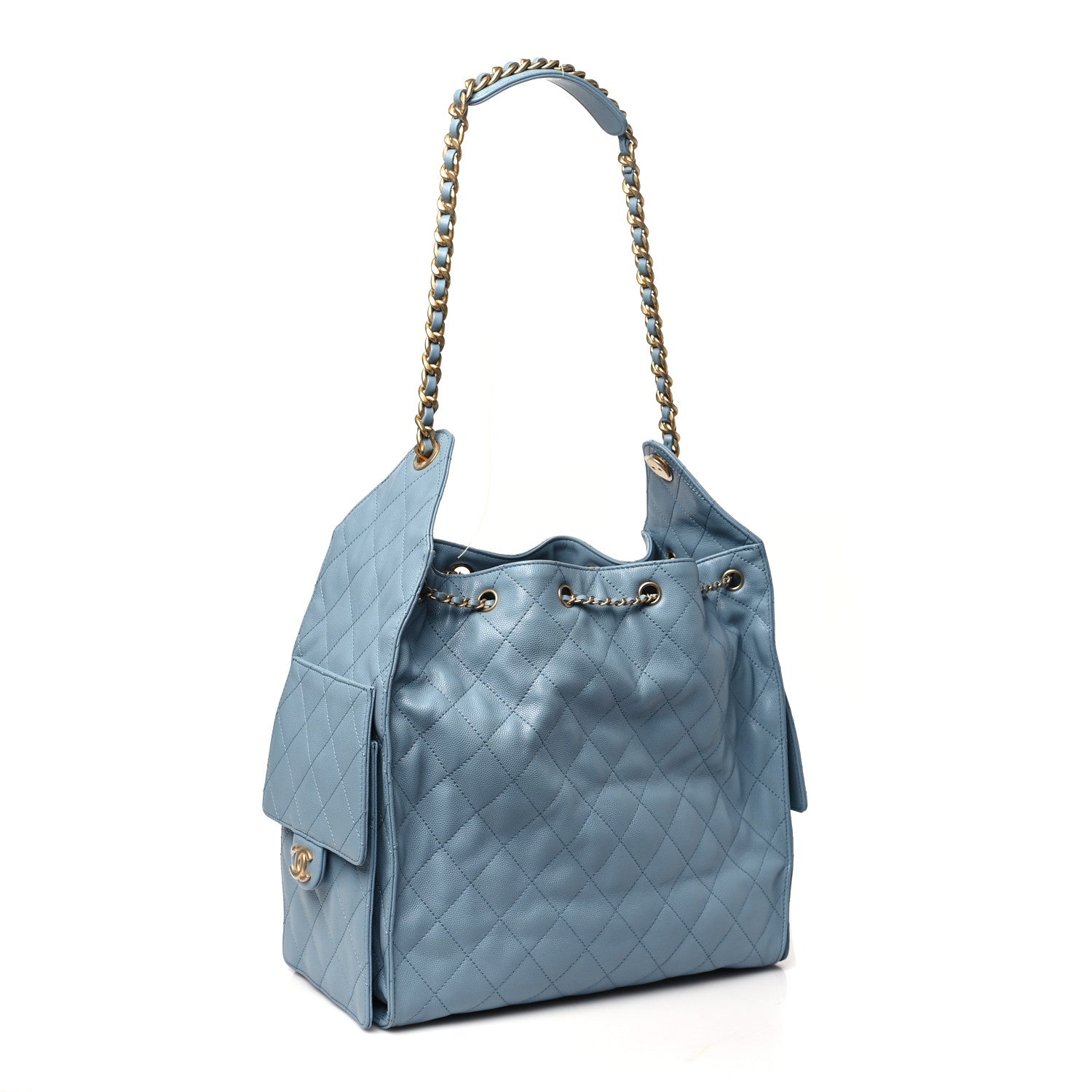 Chanel Caviar Quilted Medium Chanel 25 Handbag Blue 4 of 11
