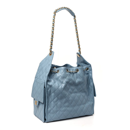 Chanel Caviar Quilted Medium Chanel 25 Handbag Blue 4 of 11