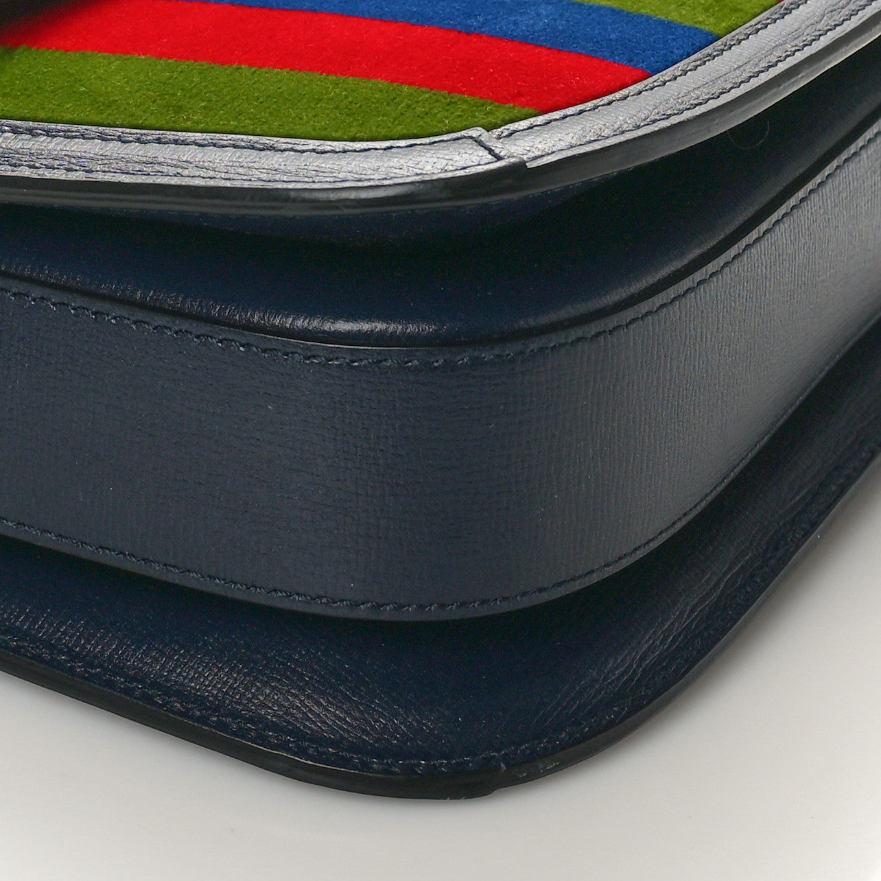 Velvet Azalea Calfskin Baiadera Stripe Horsebit 1955 Shoulder Bag Multicolor