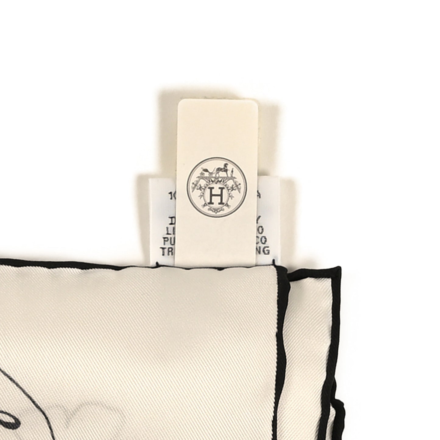 Silk Le Pommier Sellier Scarf 90 White Black
